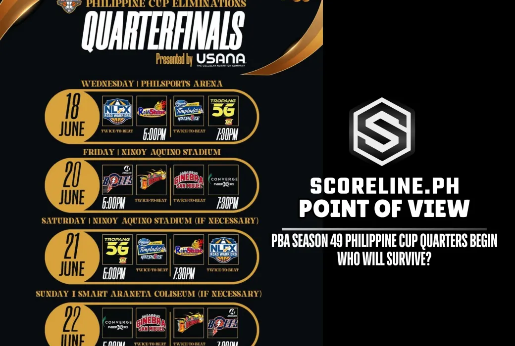 PBA Season 49 Philippine Cup Quarter Finals Schedule.