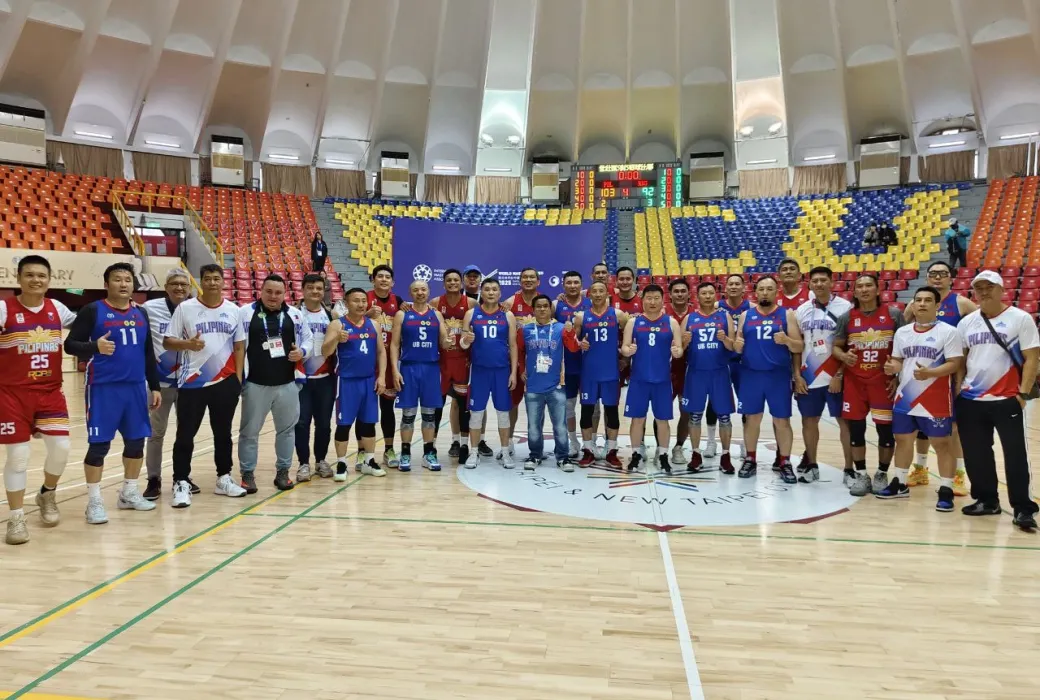 Masters Pinoy Pilipinas Basketball squad with team Mongolia.