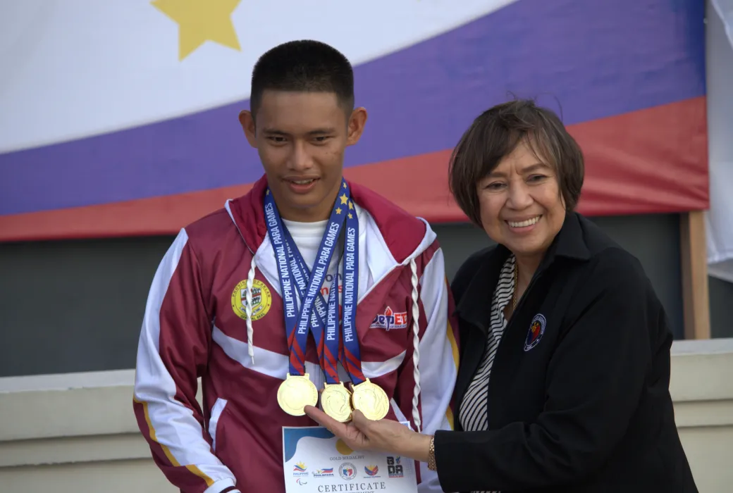 Carl Hilario emerged as the most decorated para swimmer after winning all three of his events on the second day of the Para Swimming competition in the 8th Philippine National Para Games on Tuesday, November 12, at the Teofilo Yldefonso Swimming Pool in Rizal Memorial Sports Complex.