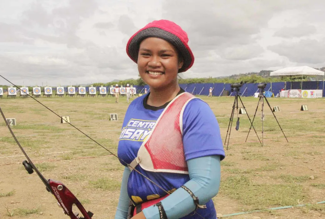 An archer from Siliman University competing for the first time ever grabbed three gold medals during the Palarong Pambansa 2024 Archery Competition.