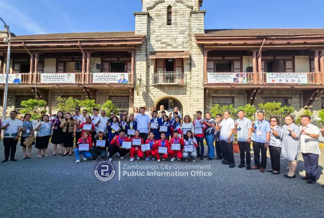 Zamboangan athletes honored during the during the flag-raising ceremony at the Zamboanga City Hall on Monday, July 28.