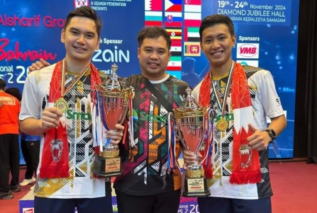 Christian Bernardo and Alvin Morada won the gold medal in the men’s doubles competition at the Bahrain International Series 2 in Diamond Jubilee Hall in Manama, Bahrain.